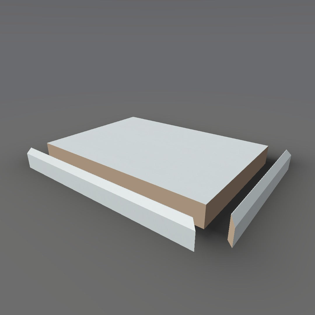 Formica 8683 exploded view - deck, bevel trim and MDF core