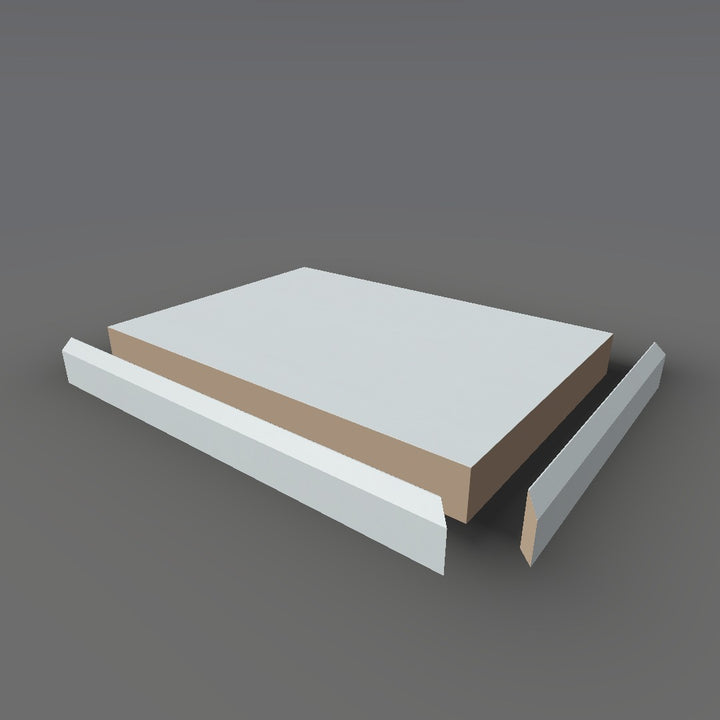 Formica 8683 exploded view - deck, bevel trim and MDF core