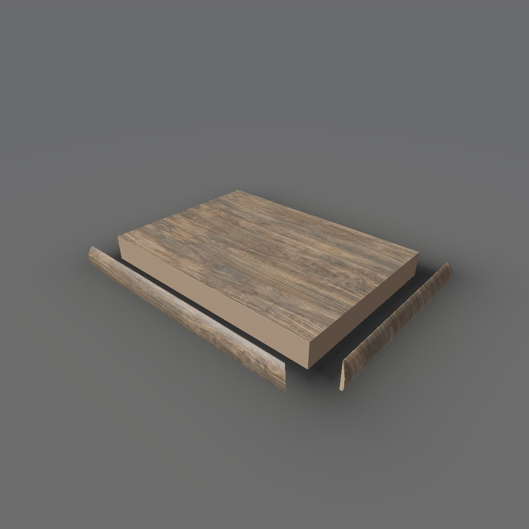 Formica 8685 exploded view - deck, bullnose trim and MDF core