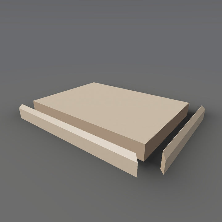 Formica 8751 exploded view - deck, bevel trim and MDF core