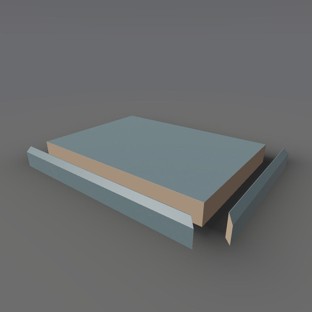 Formica 8792 exploded view - deck, bevel trim and MDF core