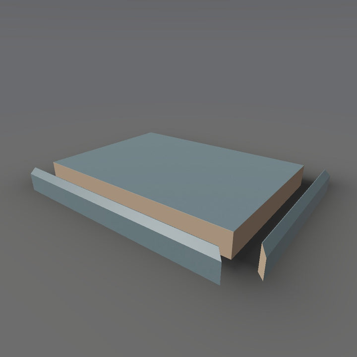 Formica 8792 exploded view - deck, bevel trim and MDF core