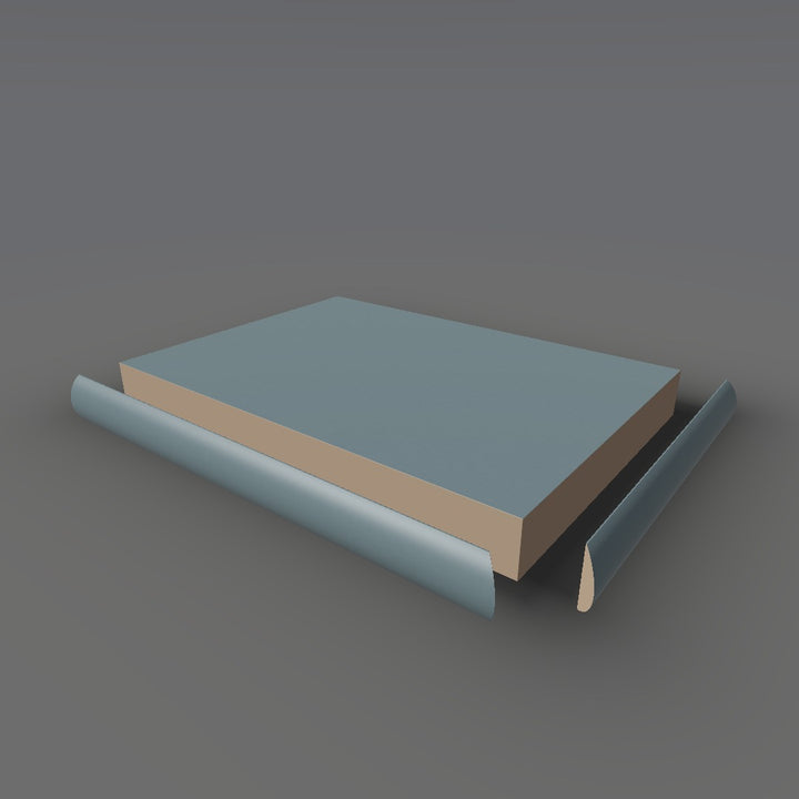 Formica 8792 exploded view - deck, bullnose trim and MDF core