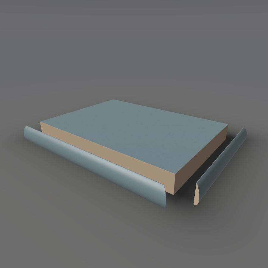Formica 8792 exploded view - deck, bullnose trim and MDF core