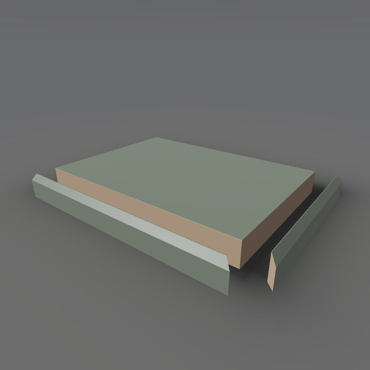 Formica 8793 exploded view - deck, bevel trim and MDF core