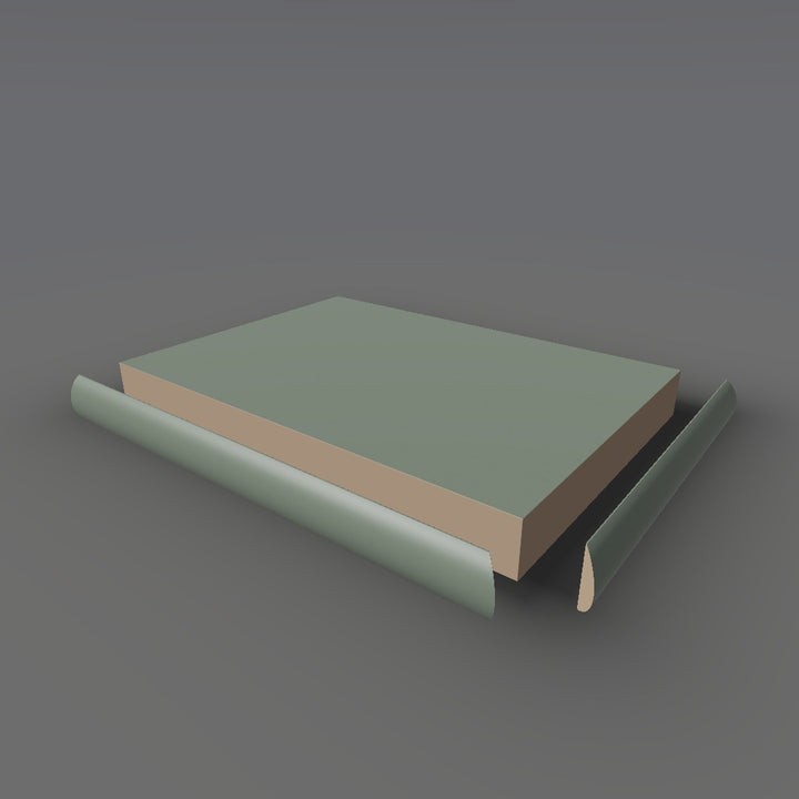 Formica 8793 exploded view - deck, bullnose trim and MDF core