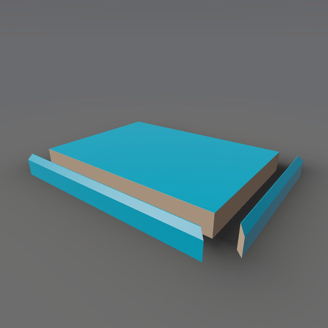 Formica 8795 exploded view - deck, bevel trim and MDF core