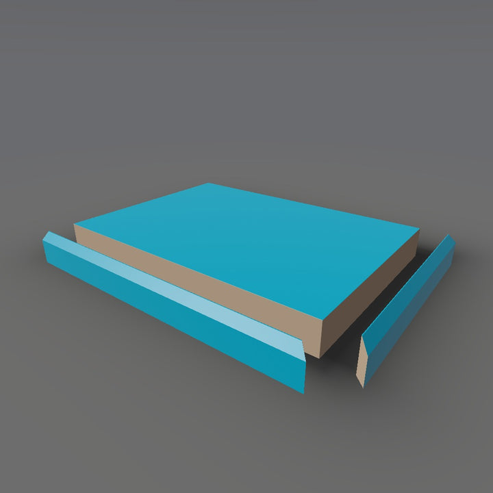 Formica 8795 exploded view - deck, bevel trim and MDF core