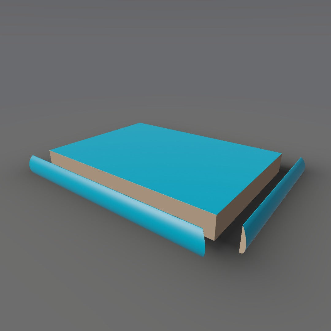 Formica 8795 exploded view - deck, bullnose trim and MDF core