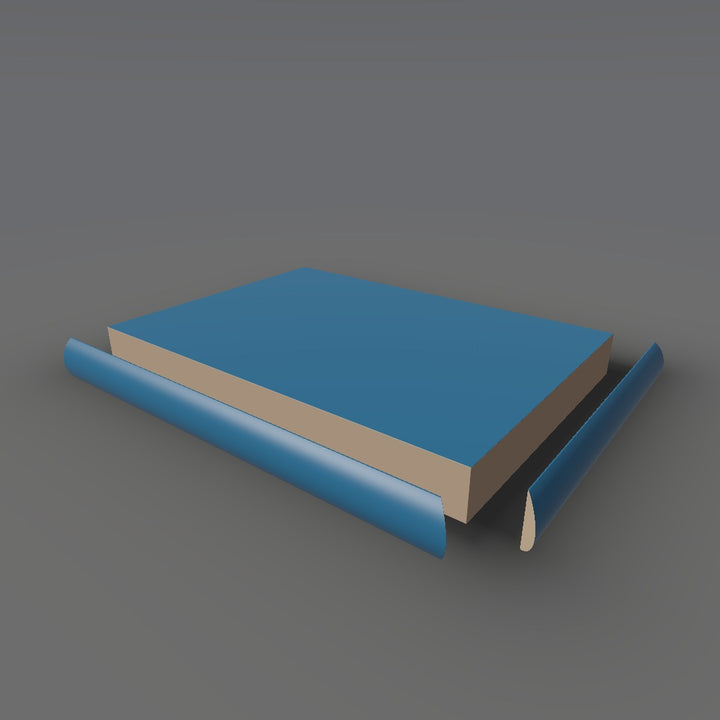 Formica 8822 exploded view - deck, bullnose trim and MDF core