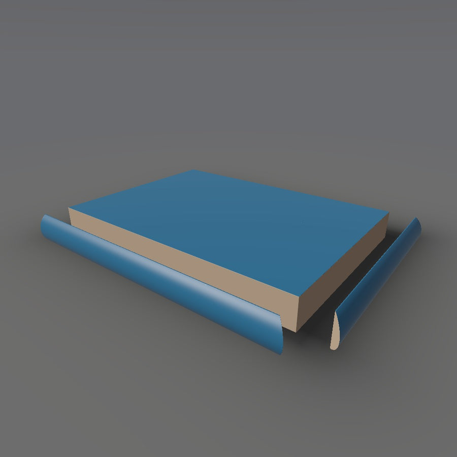 Formica 8822 exploded view - deck, bullnose trim and MDF core