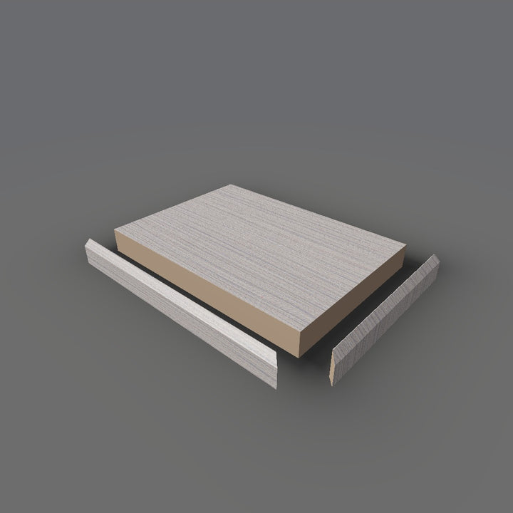 Formica 8827 exploded view - deck, bevel trim and MDF core