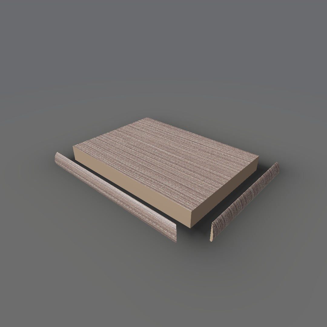 Formica 8828 exploded view - deck, bullnose trim and MDF core