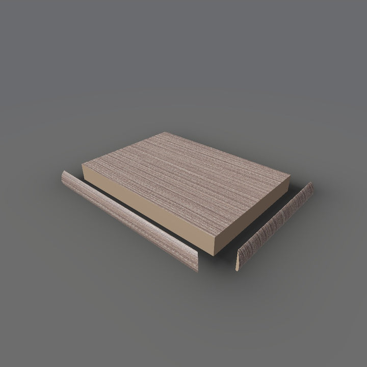 Formica 8828 exploded view - deck, bullnose trim and MDF core