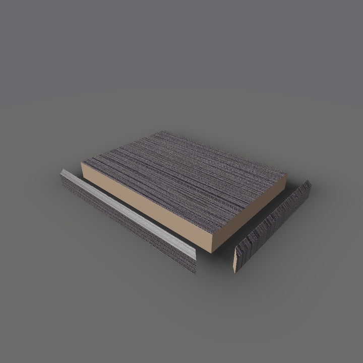 Formica 8829 exploded view - deck, bevel trim and MDF core