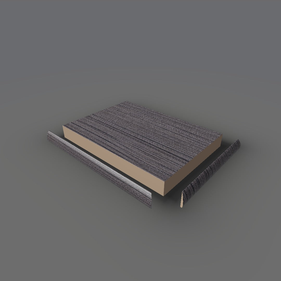 Formica 8829 exploded view - deck, bullnose trim and MDF core