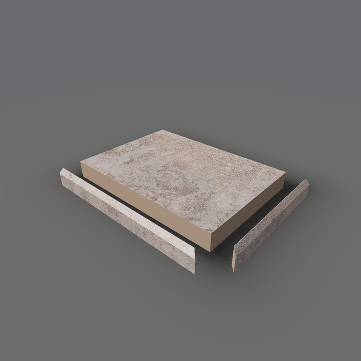 Formica 8831 exploded view - deck, bevel trim and MDF core