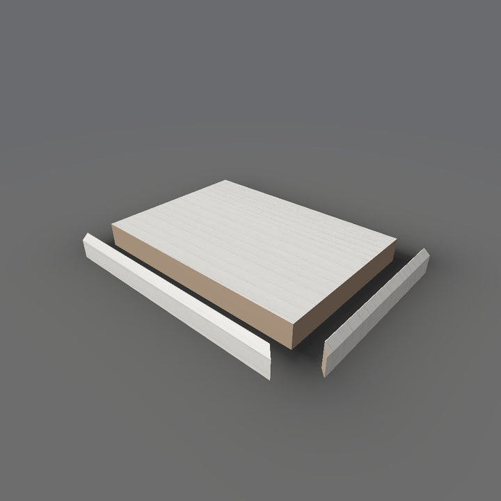Formica 8841 exploded view - deck, bevel trim and MDF core