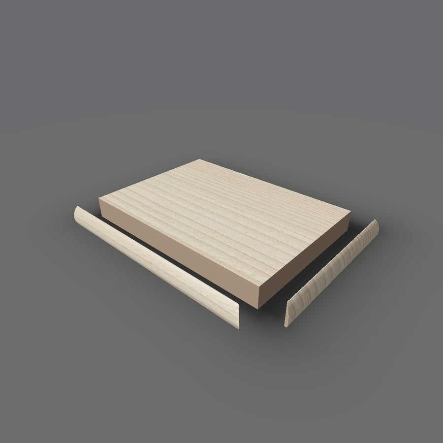 Formica 8843 exploded view - deck, bullnose trim and MDF core
