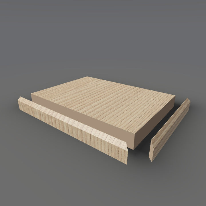 Formica 8844 exploded view - deck, bevel trim and MDF core