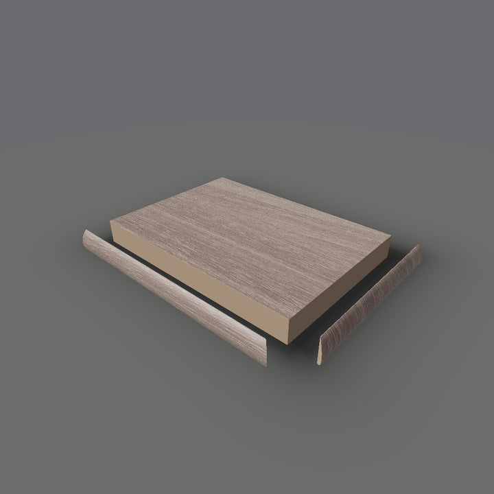 Formica 8845 exploded view - deck, bullnose trim and MDF core
