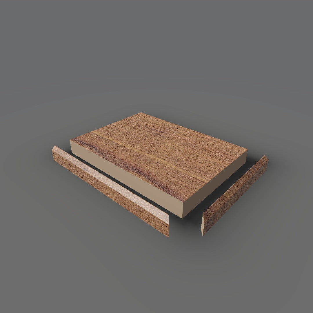 Formica 8849 exploded view - deck, bevel trim and MDF core