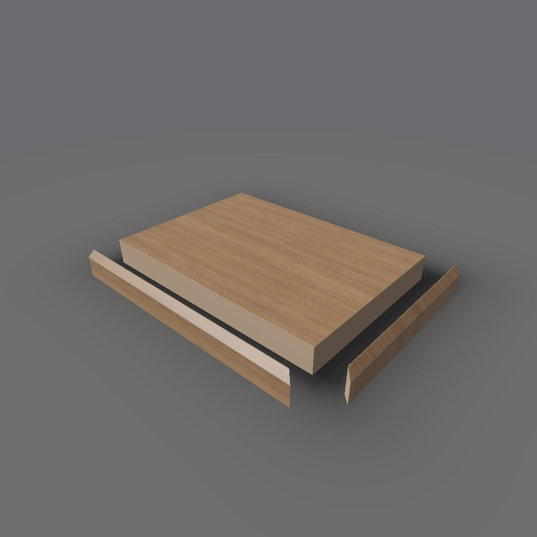 Formica 8863 exploded view - deck, bevel trim and MDF core