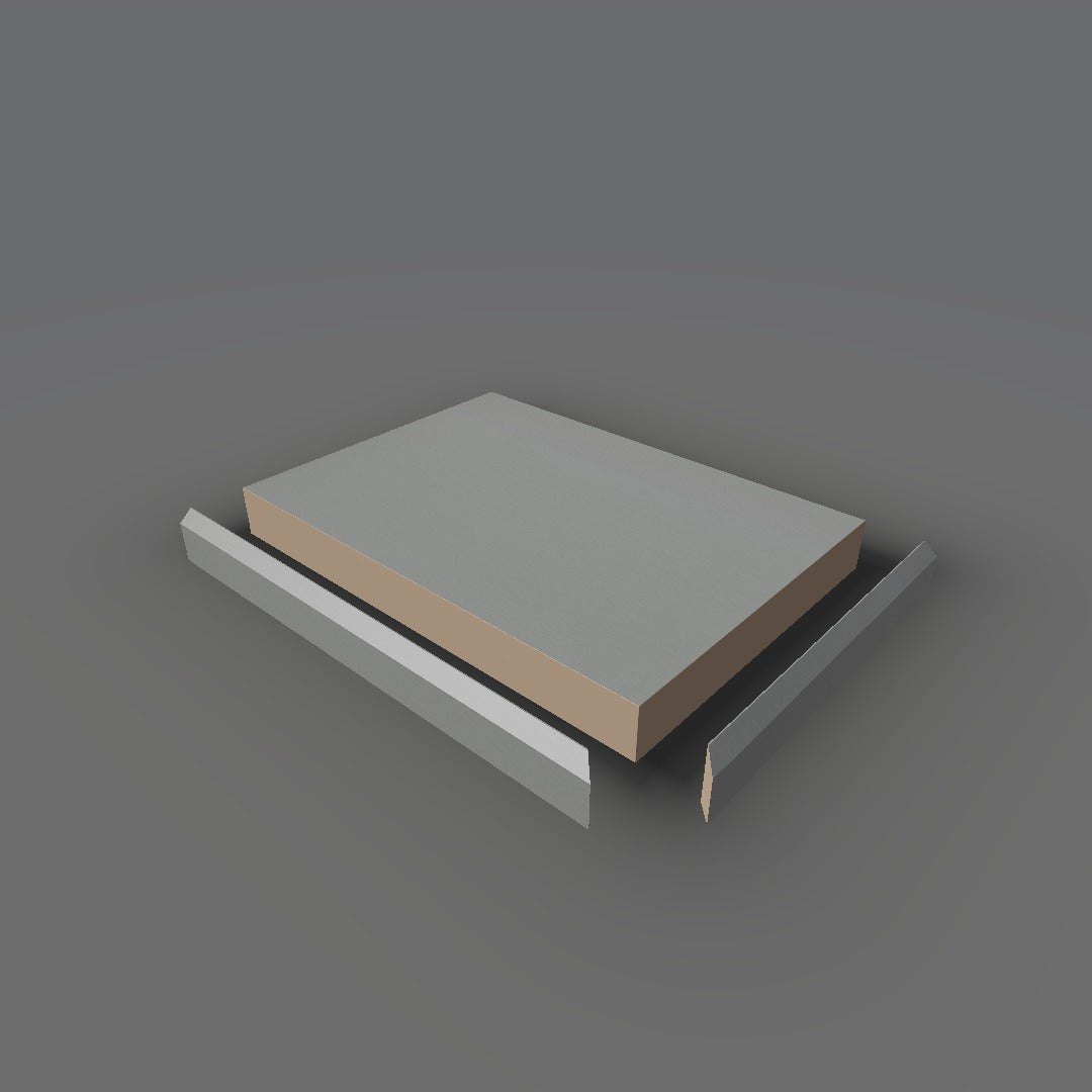 Formica 8866 exploded view - deck, bevel trim and MDF core