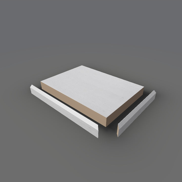Formica 8902 exploded view - deck, bevel trim and MDF core