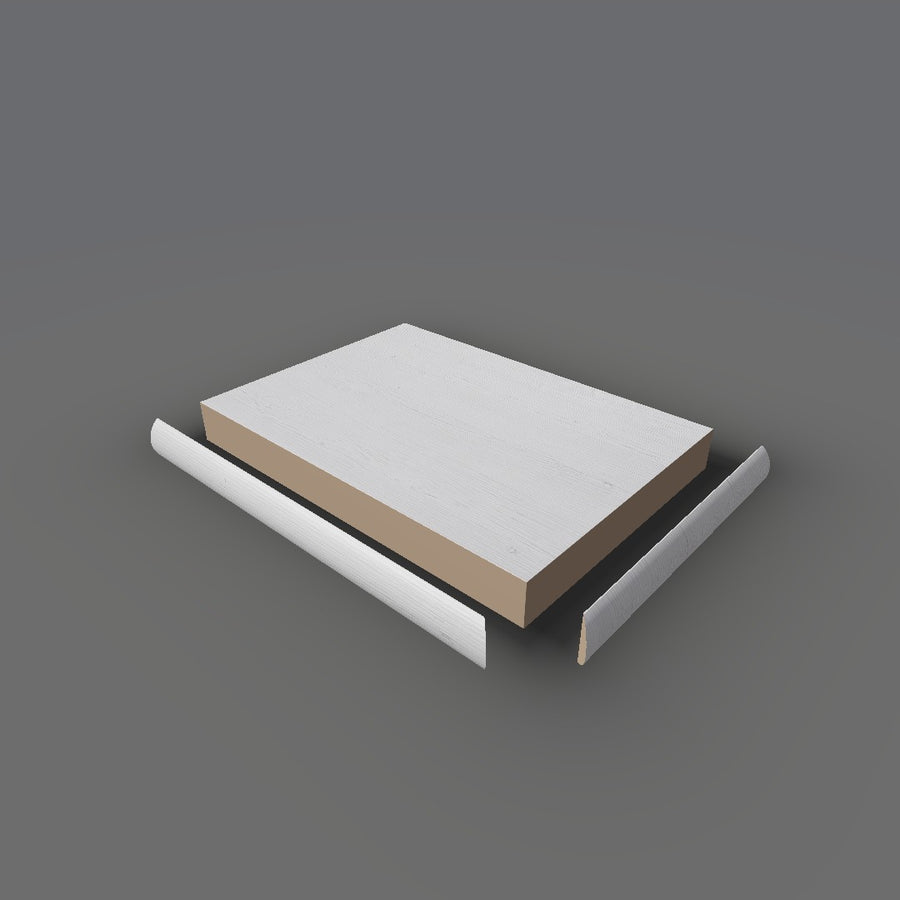Formica 8902 exploded view - deck, bullnose trim and MDF core