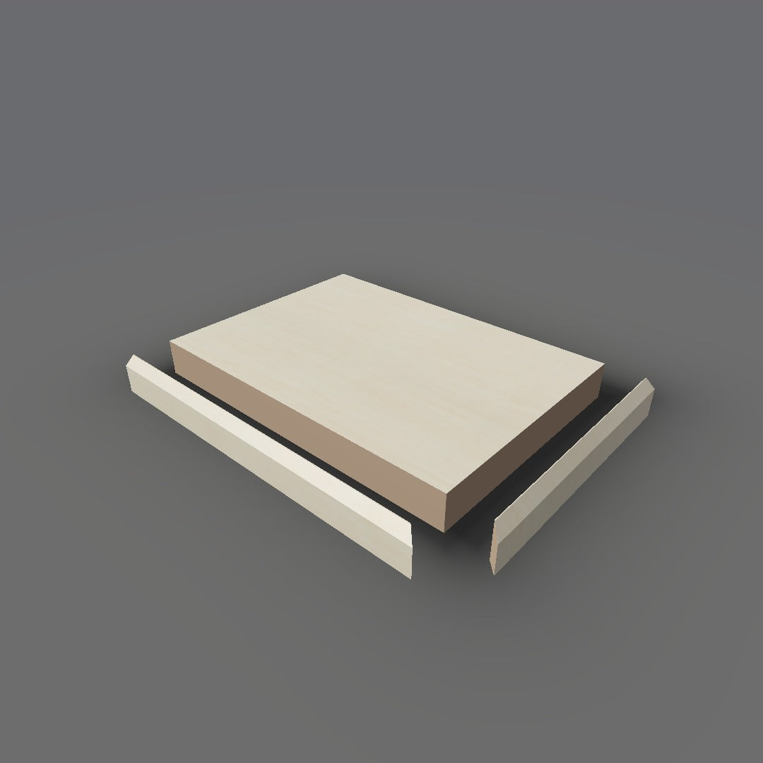 Formica 8905 exploded view - deck, bevel trim and MDF core