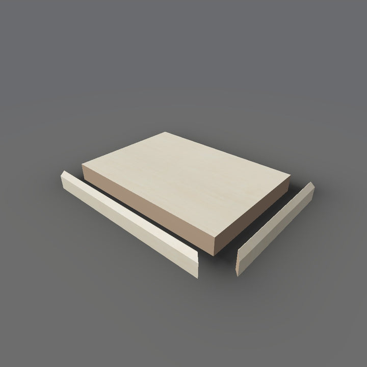 Formica 8905 exploded view - deck, bevel trim and MDF core