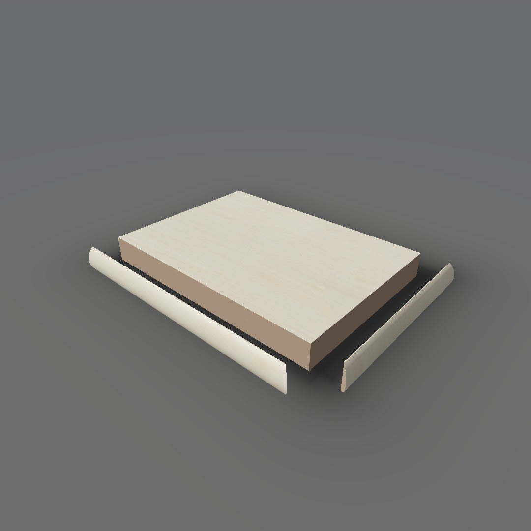 Formica 8905 exploded view - deck, bullnose trim and MDF core