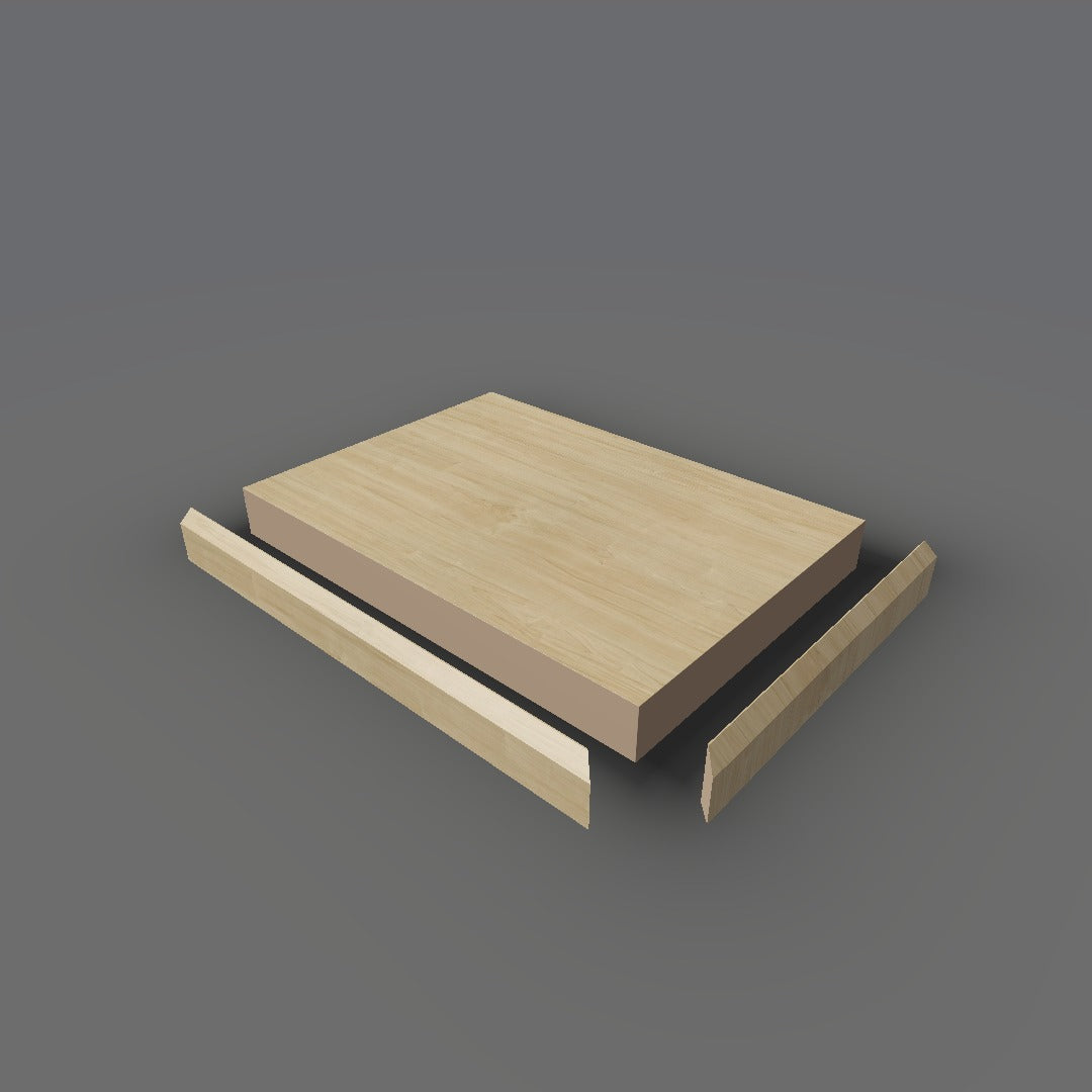 Formica 8906 exploded view - deck, bevel trim and MDF core