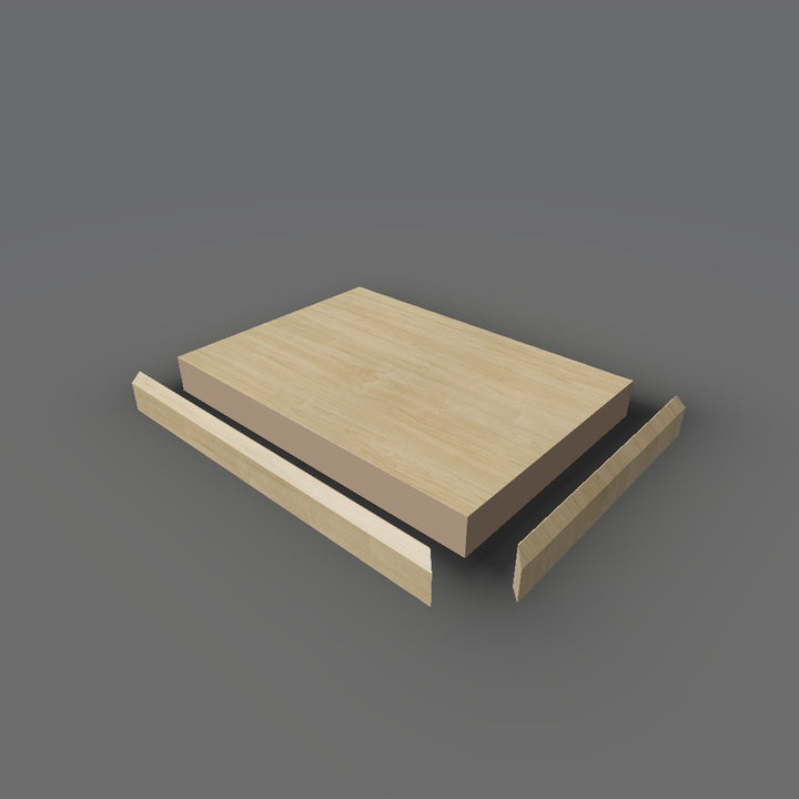Formica 8906 exploded view - deck, bevel trim and MDF core