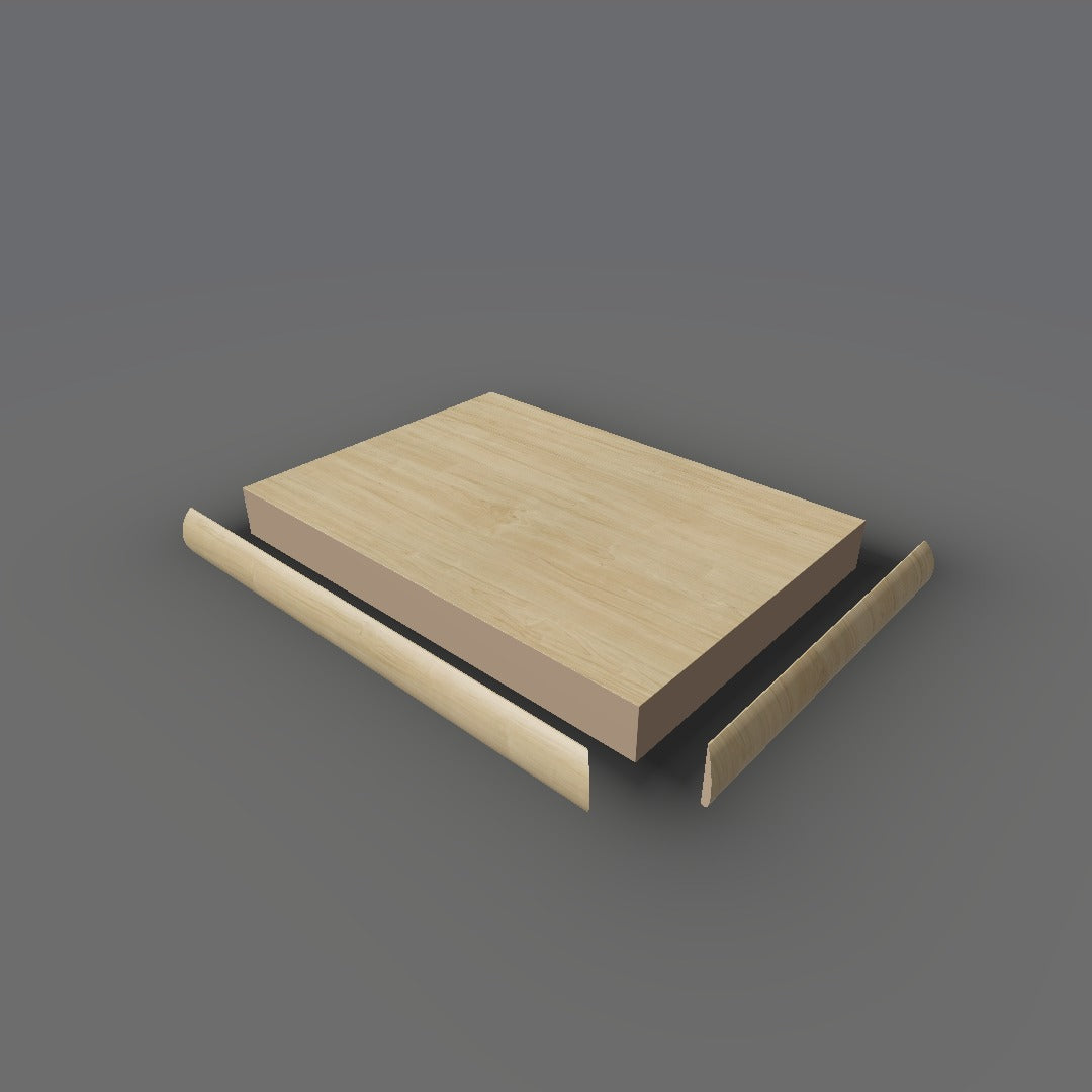 Formica 8906 exploded view - deck, bullnose trim and MDF core