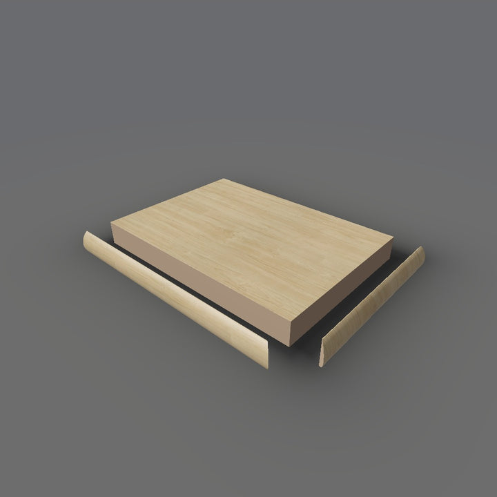 Formica 8906 exploded view - deck, bullnose trim and MDF core