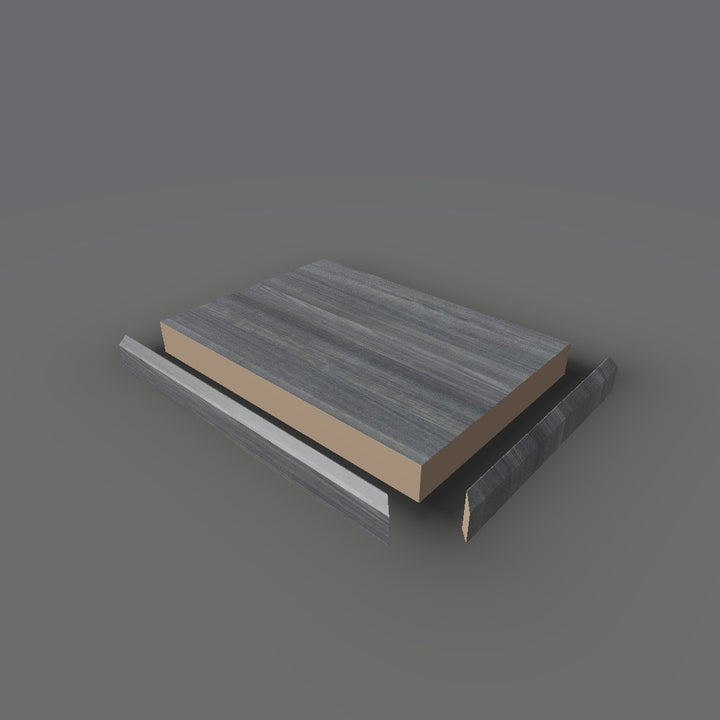 Formica 8908 exploded view - deck, bevel trim and MDF core