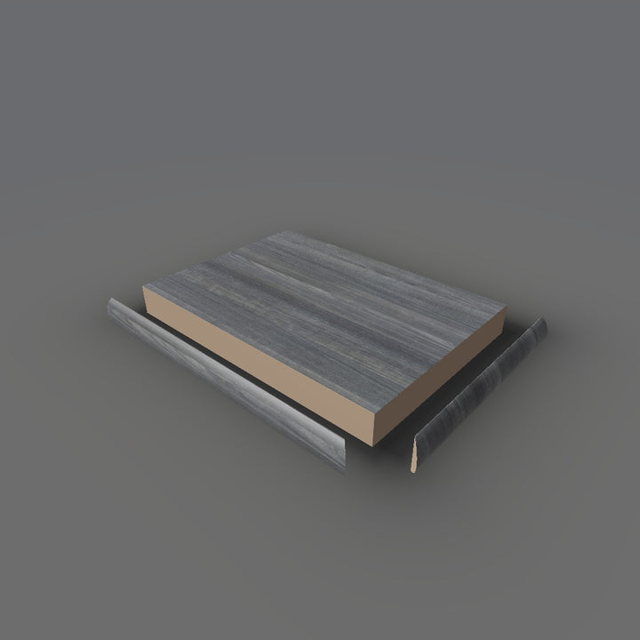 Formica 8908 exploded view - deck, bullnose trim and MDF core