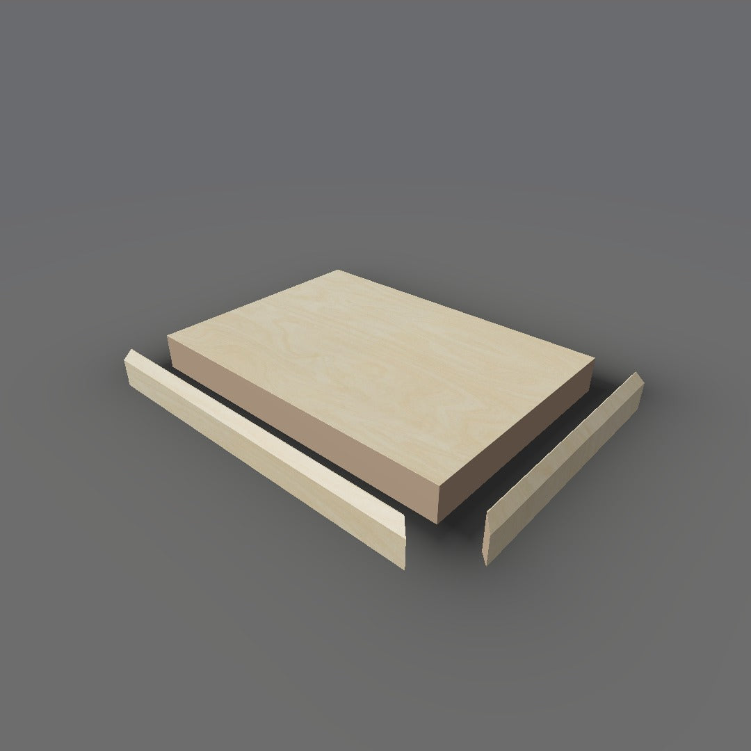 Formica 8910 exploded view - deck, bevel trim and MDF core