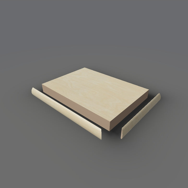 Formica 8910 exploded view - deck, bullnose trim and MDF core