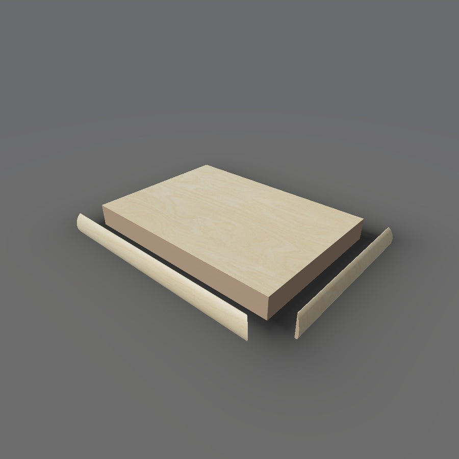 Formica 8910 exploded view - deck, bullnose trim and MDF core