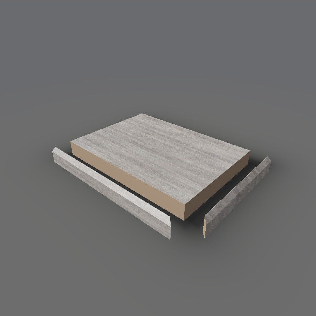 Formica 8914 exploded view - deck, bevel trim and MDF core