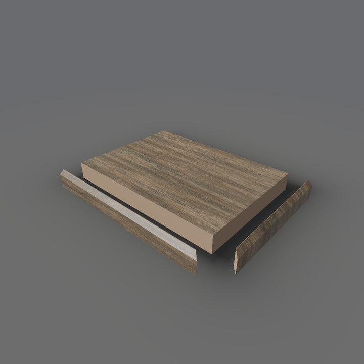 Formica 8915 exploded view - deck, bevel trim and MDF core