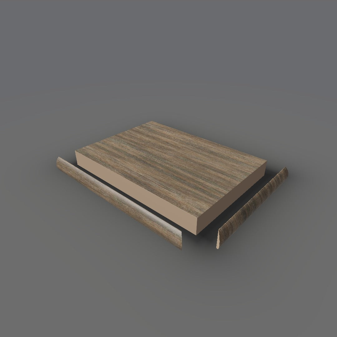 Formica 8915 exploded view - deck, bullnose trim and MDF core