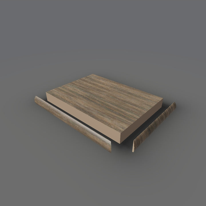 Formica 8915 exploded view - deck, bullnose trim and MDF core