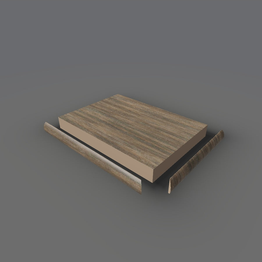 Formica 8915 exploded view - deck, bullnose trim and MDF core