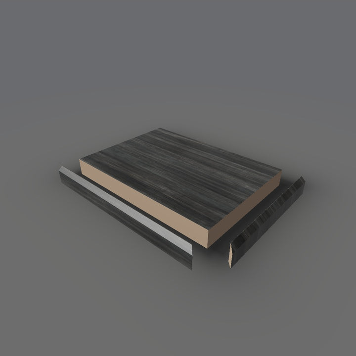 Formica 8918 exploded view - deck, bevel trim and MDF core
