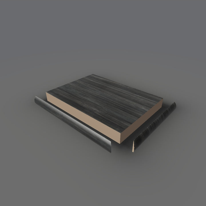 Formica 8918 exploded view - deck, bullnose trim and MDF core