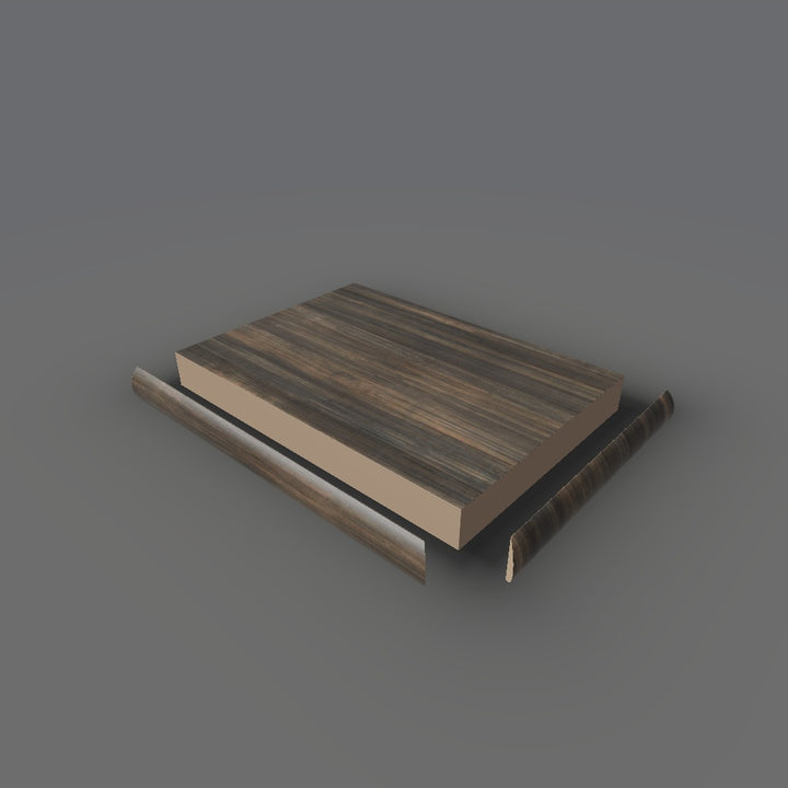 Formica 8919 exploded view - deck, bullnose trim and MDF core